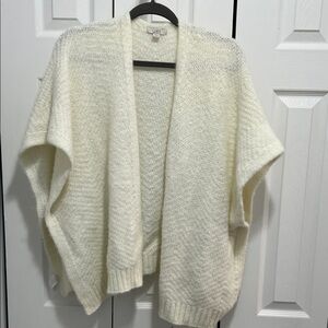 LOFT Cream Open-Front Sweater